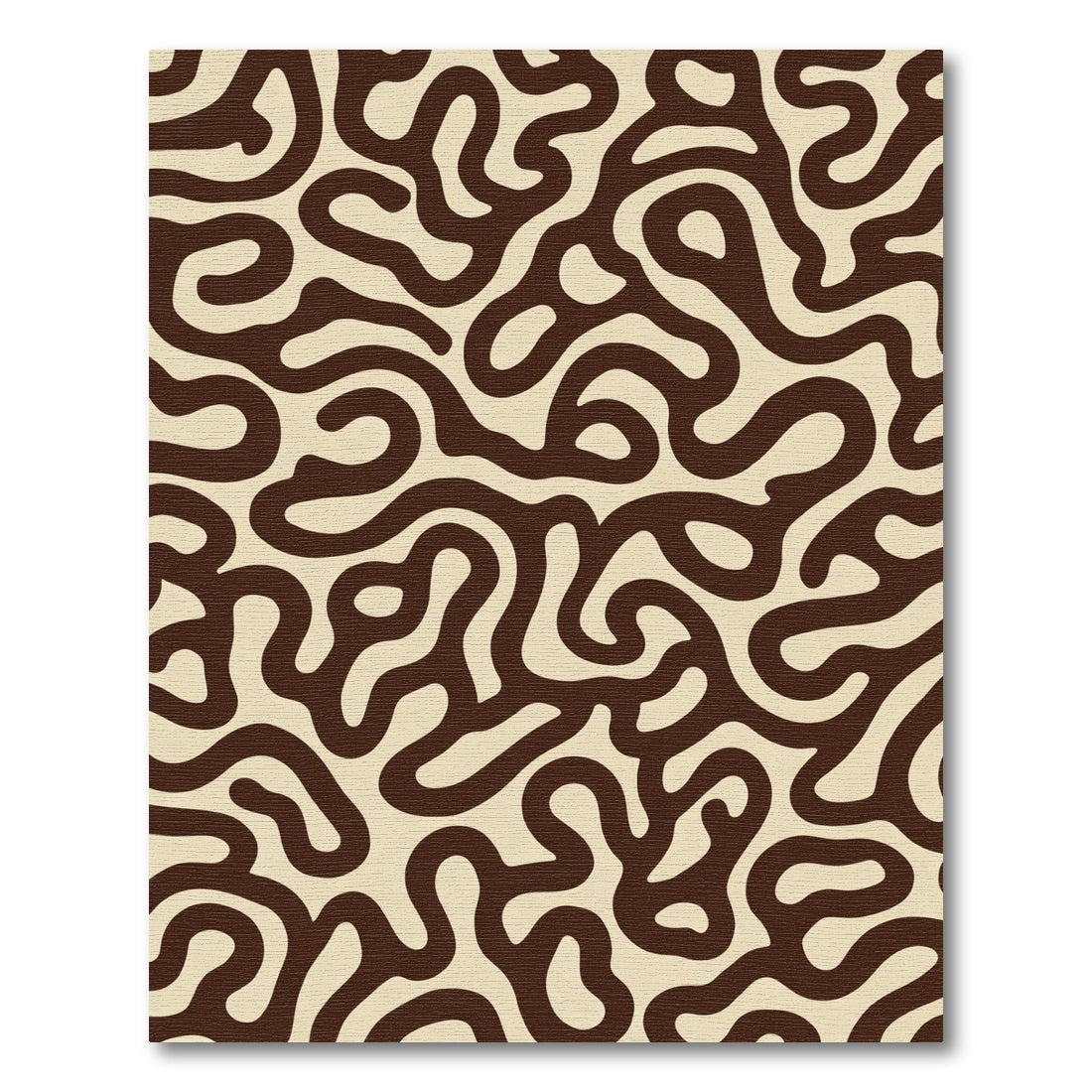 Brown Cream Abstract Organic Flow Rug