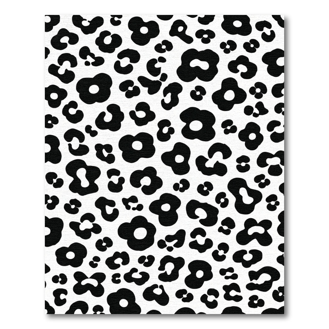 Bold Black White Leopard Spot Rug