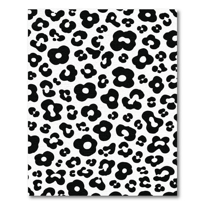 Bold Black White Leopard Spot Rug