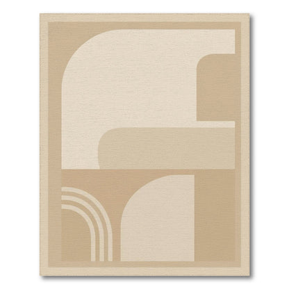 Beige and Neutral Arch Beige Geometric Arch Area Rug