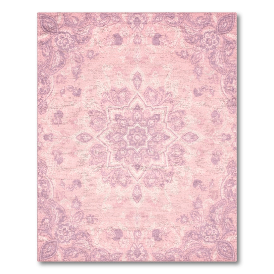 Pink Floral Medallion Area Rug