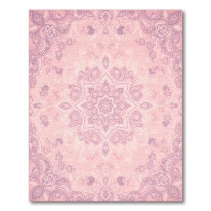 Pink Floral Medallion Area Rug