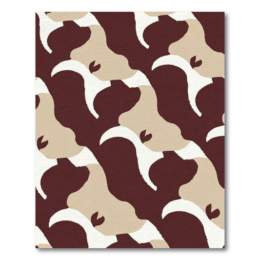 Abstract Terracotta Tan Swirl Rug