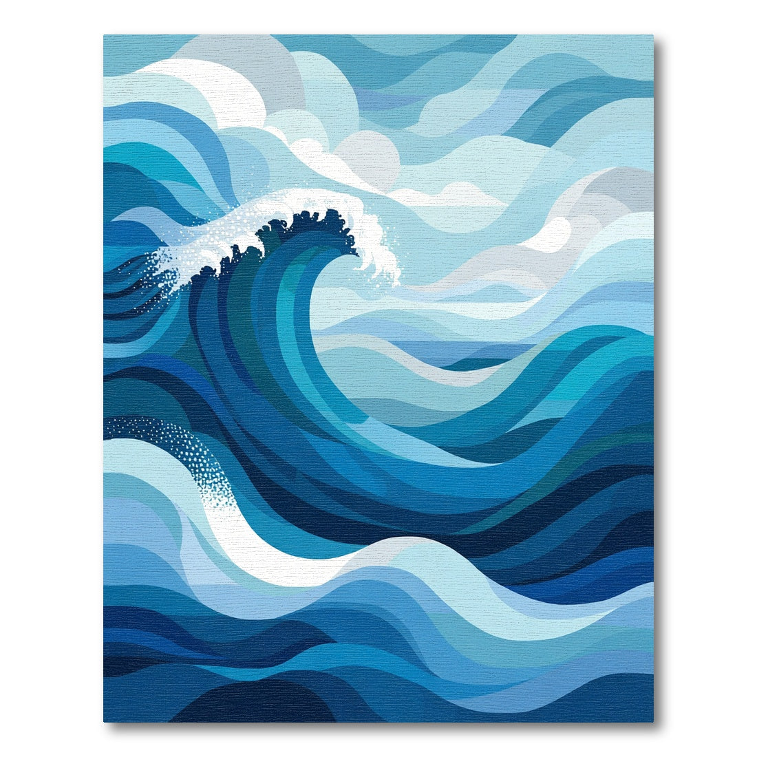 Bold Blue Abstract Ocean Waves Rug