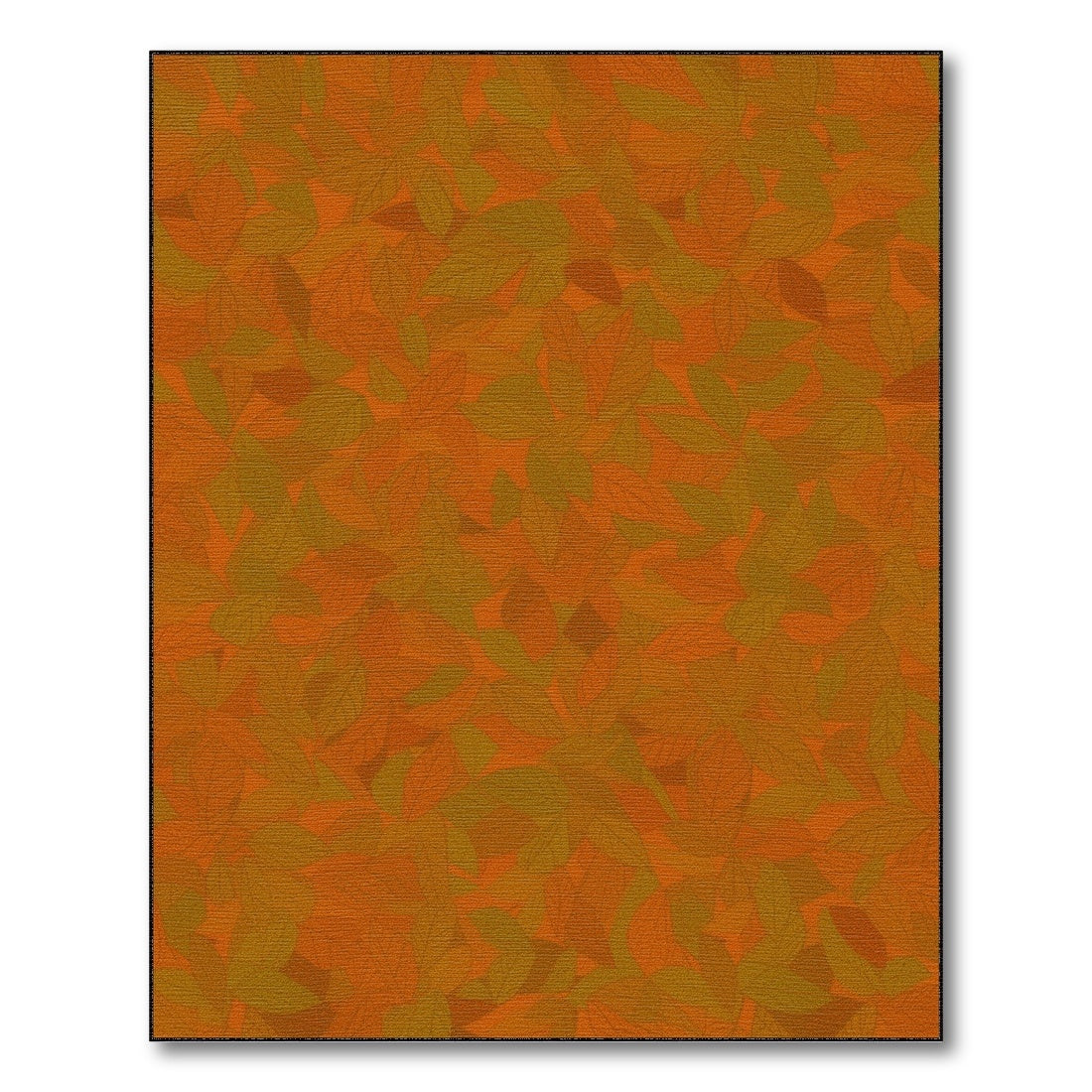 Orange Leaf Area Rug