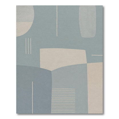 Modern Geometric Blue Area Rug