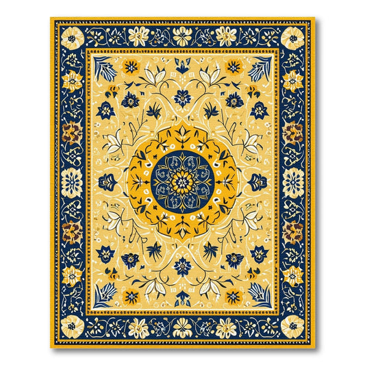 Yellow Medallion Yellow Floral Medallion Area Rug
