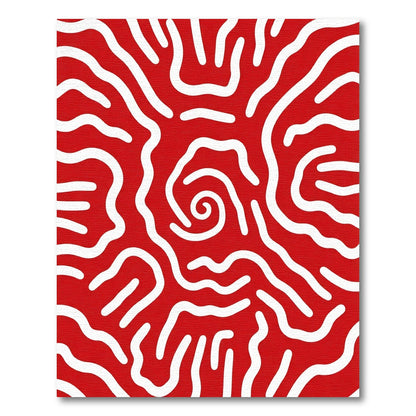 Crimson Organic Linear Movement Rug