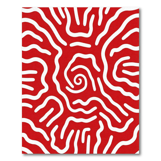 Crimson Organic Linear Movement Rug