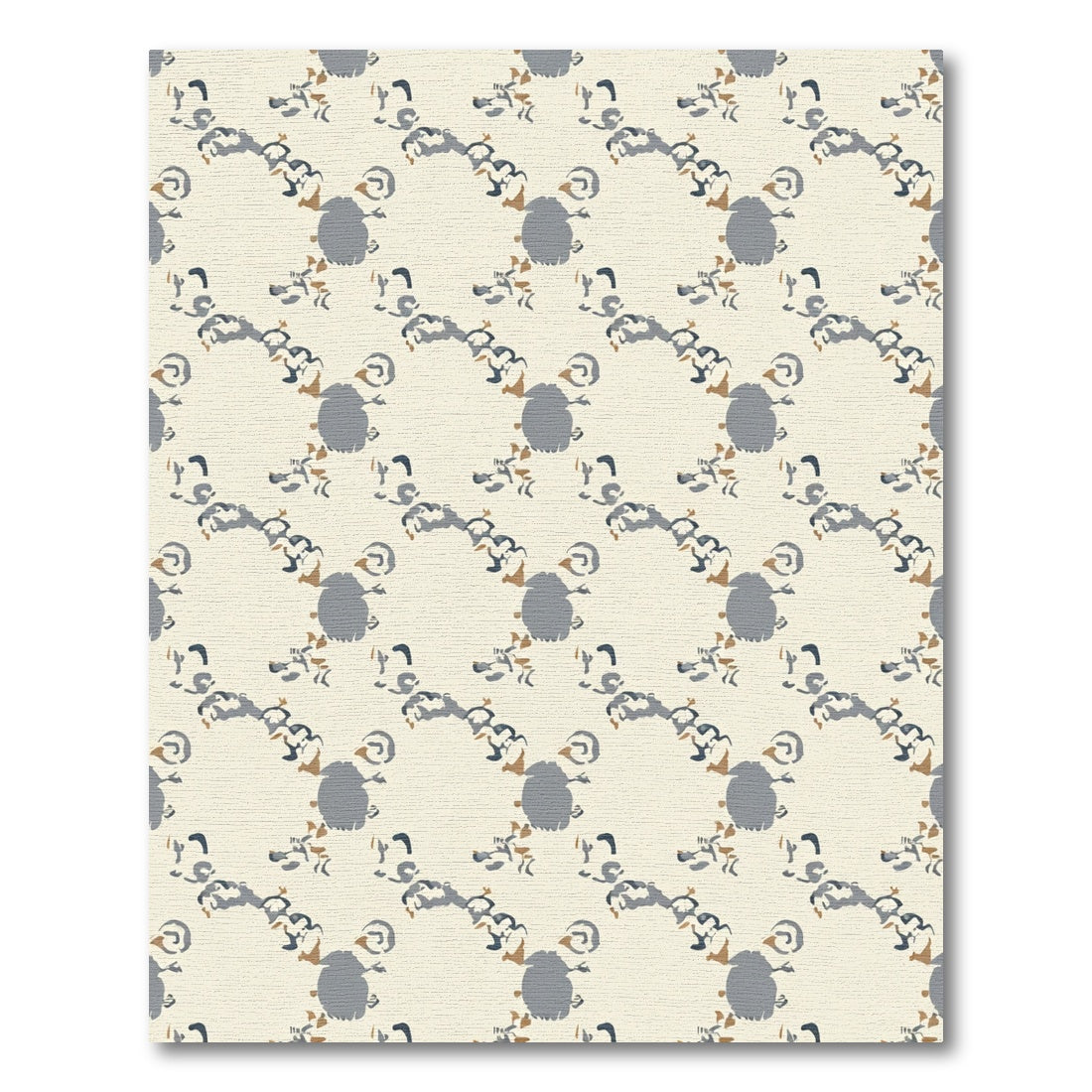 Neutral Gray Ochre Organic Chain Rug