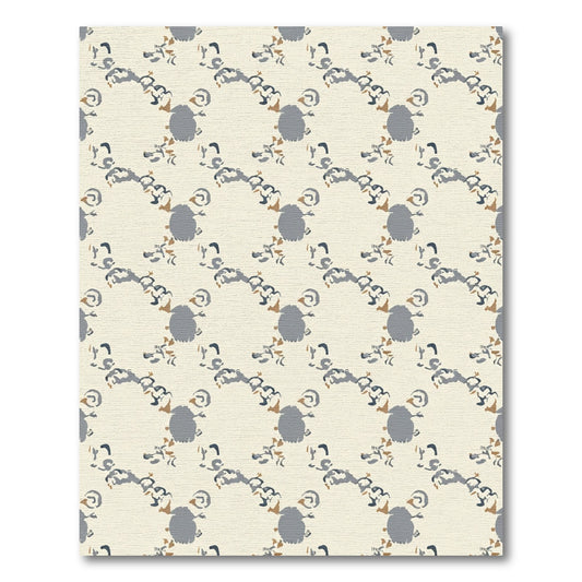 Neutral Gray Ochre Organic Chain Rug