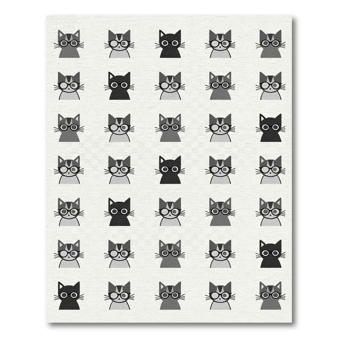 Cute Black White Gray Cats Rug