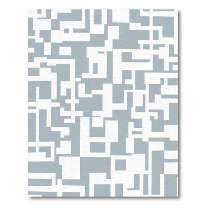 Gray White Geometric Interlock Rug
