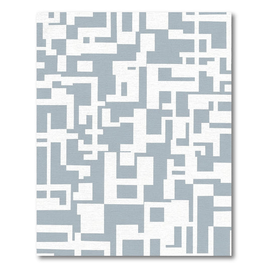 Gray White Geometric Interlock Rug