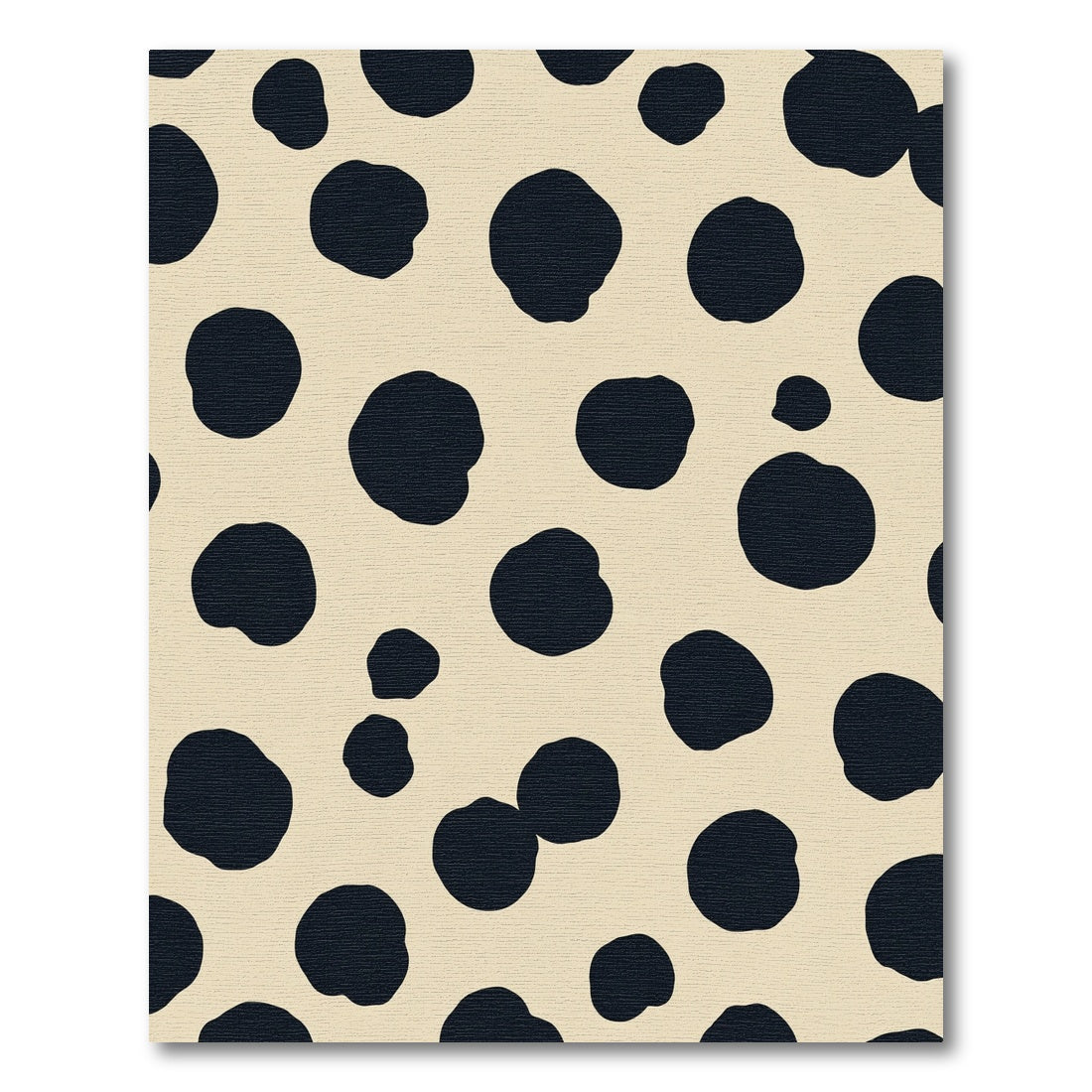 Bold Black Spot Cream Background Rug