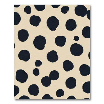 Bold Black Spot Cream Background Rug