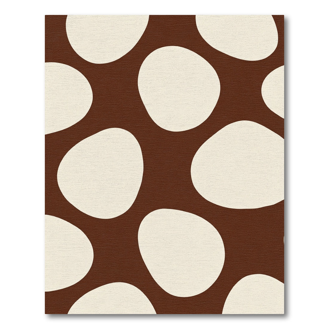 Brown Cream Polka Dot Abstract Rug