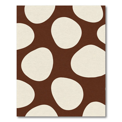 Brown Cream Polka Dot Abstract Rug