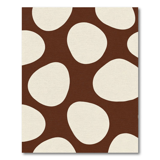 Brown Cream Polka Dot Abstract Rug