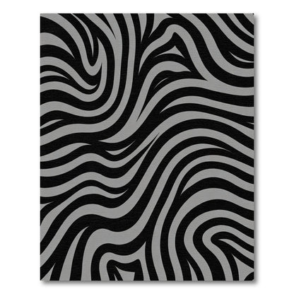 Monochrome Abstract Swirl Zebra Rug