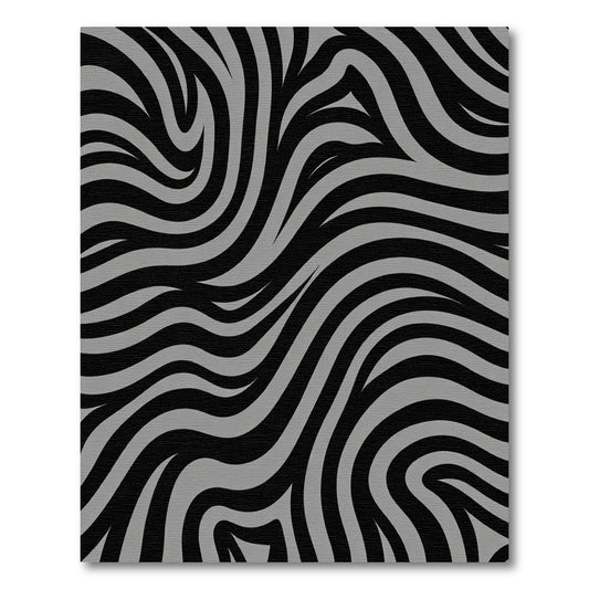 Monochrome Abstract Swirl Zebra Rug