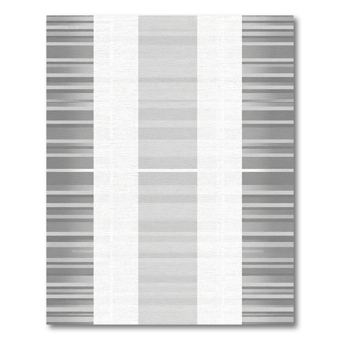 Muted Gray Horizontal Stripe Composition Rug