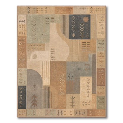 Geometric Modern Brown Tan Geometric Abstract Area Rug