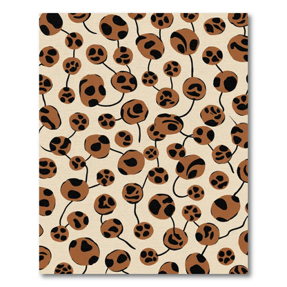 Brown and Black Abstract Organic Shapes Rug