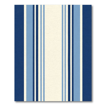 Classic Blue Cream Vertical Stripe Rug
