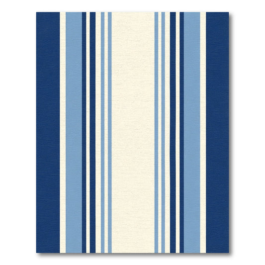 Classic Blue Cream Vertical Stripe Rug