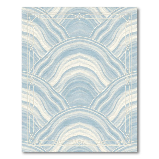 Blue Wave Geometric Area Rug