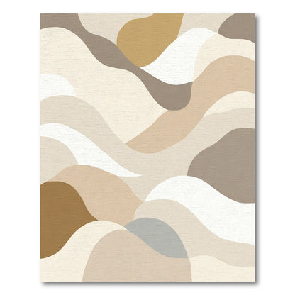 Earthy Abstract Wavy Landscape Rug