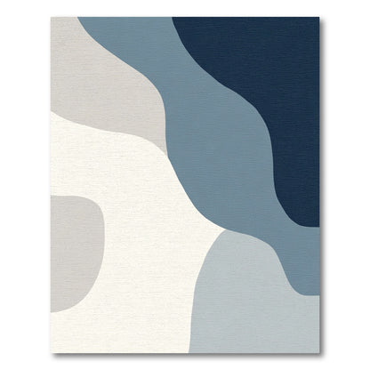 Calm Blue Gradient Organic Flow Rug