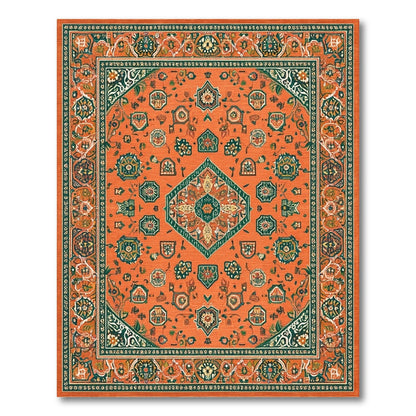Orange Persian Medallion No. 19 Area Rug
