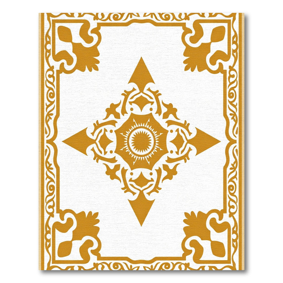 Golden Sun Medallion Border Rug