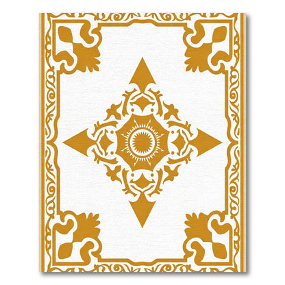 Golden Sun Medallion Border Rug