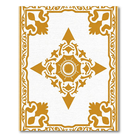 Golden Sun Medallion Border Rug