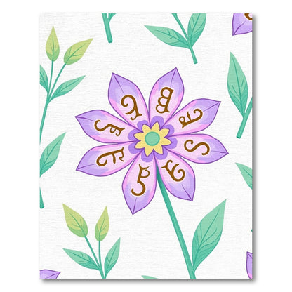 Lavender Violet Symbolic Flower Pattern Rug