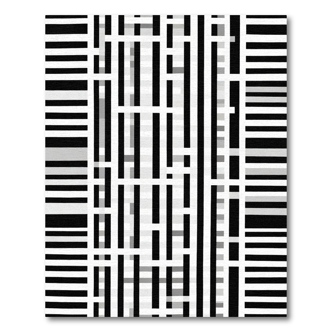 Monochromatic Vertical Stripe Abstract Rug