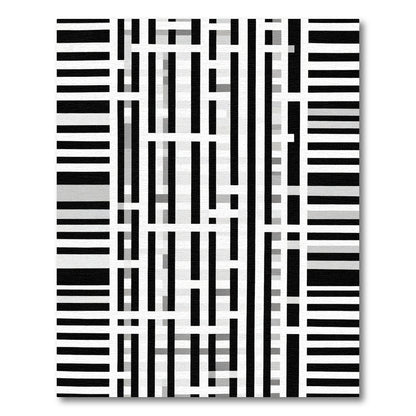 Monochromatic Vertical Stripe Abstract Rug