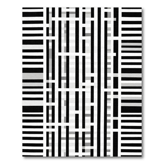 Monochromatic Vertical Stripe Abstract Rug
