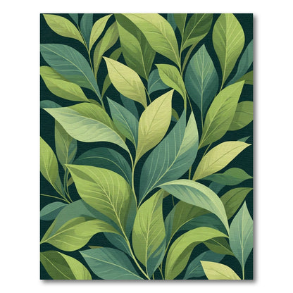 Vibrant Green Leafy Canopy Rug