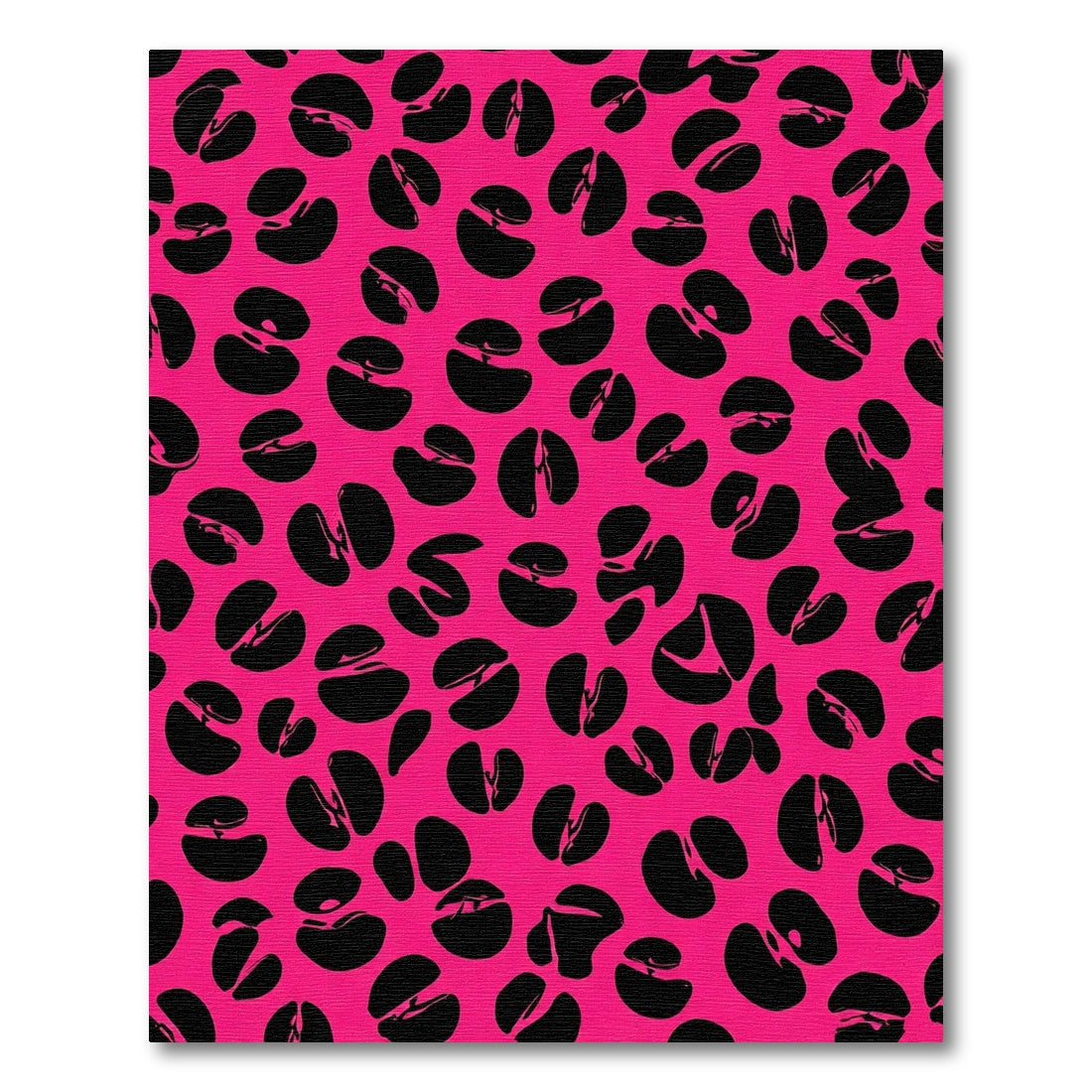 Hot Pink Black Coffee Bean Print Rug