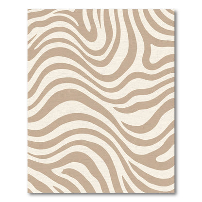 Neutral Zebra Swirl Curves Rug