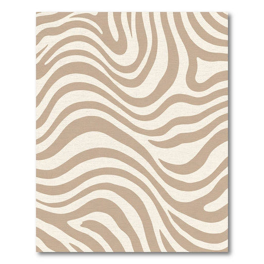 Neutral Zebra Swirl Curves Rug