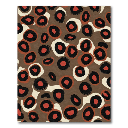 Abstract Red Black Brown Ovals Rug