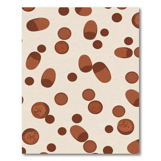 Brown Scatter Round Oval Forms Rug