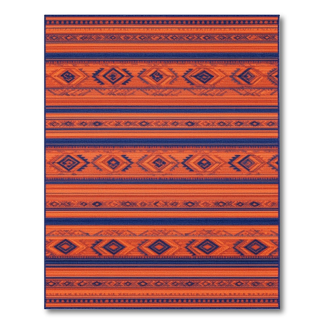 Orange Heritage Tribal Stripe Area Rug