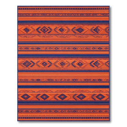 Orange Heritage Tribal Stripe Area Rug
