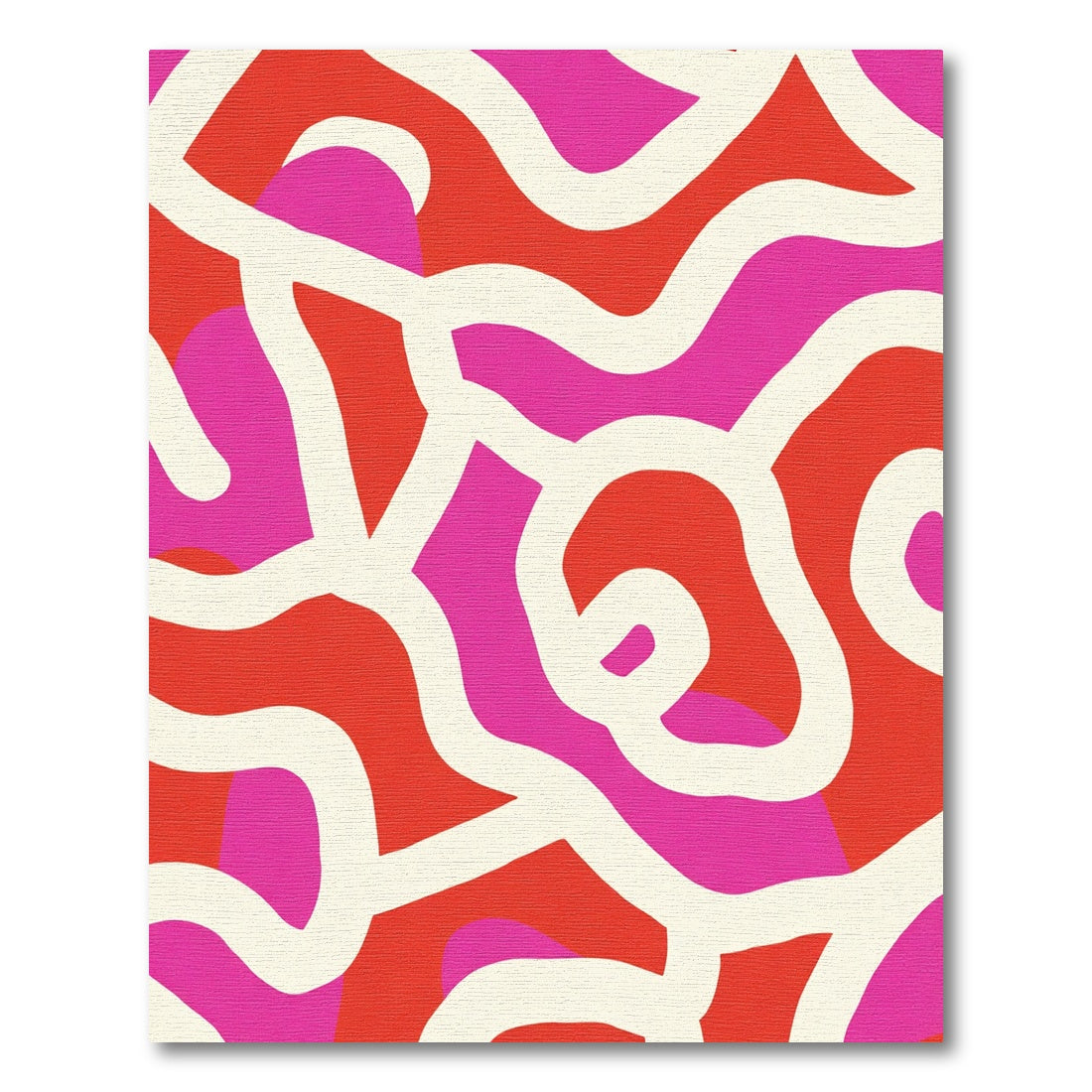 Bold Abstract Swirls Red Pink Rug